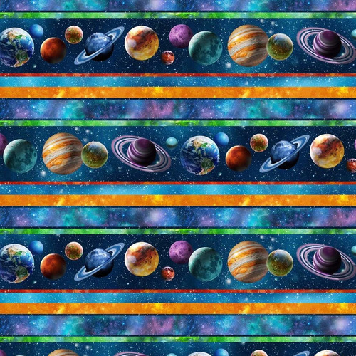 Super Sale Universe Galaxy Border Stripe Navy DP24855-48