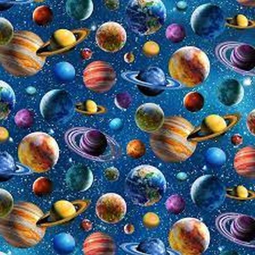 Super Sale Universe Galaxy Planets Blue Multi DP24857-46 