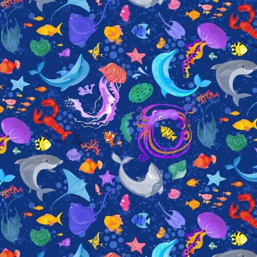 Super Sale ABC 123 Sealife Toss Blue DP24948-46 