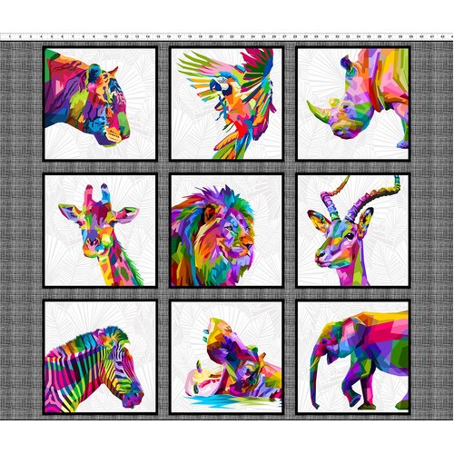 Super Sale Colorful Multi Animal Panel 36" Panel 1COL-1 