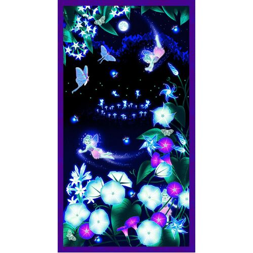 Magic Moon Garden Glow Fairy 24" Panel 795PG-95