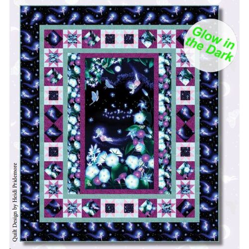 Magic Moon Garden Glow Fairy Quilt Panel Kit #1