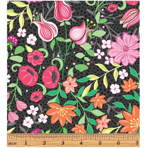 Super Sale Tulip Floral Charcoal Serenity  2030/8512 