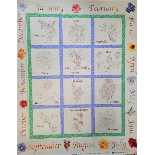 Super Sale Flower of the Month Club Stitchery 36" Panel 2840-1 