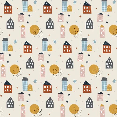 Devonstone Rush Hour Novelty Houses Fabric DV5654