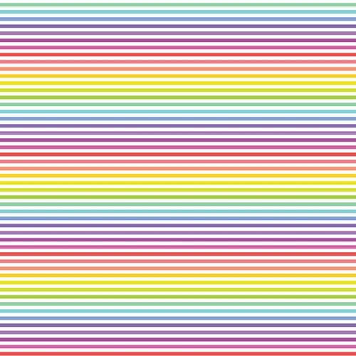 Devonstone Stripes White Rainbow Fabric DV2801