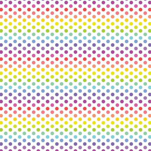 Devonstone Polked Spots White Rainbow Fabric DV5537