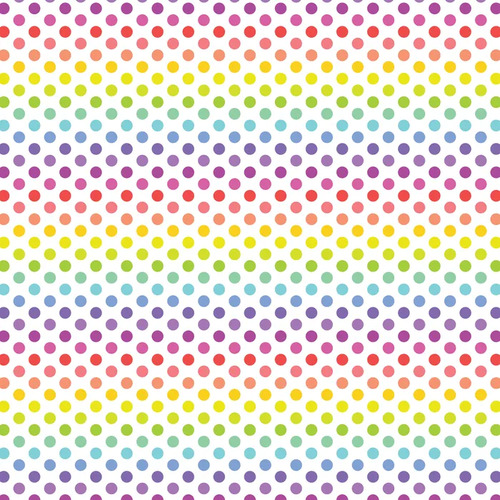 Devonstone Polked Spots White Rainbow Fabric DV5537