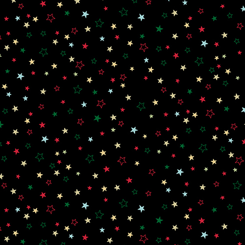 Super Sale Cosy Stars Multi Black Fabric 2573X