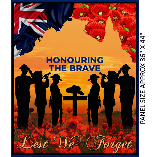 Remembering ANZAC II Soldiers 36" Panel Fabric 3095A