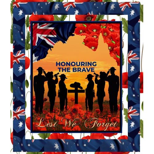 Remembering ANZAC Honouring The Brave Quilt Panel Kit #1