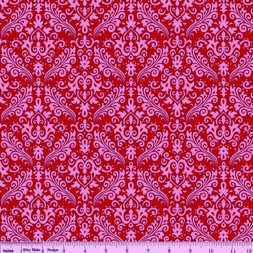 Fabric Remnant -Sparkle Hollywood Damask Pearlise 72cm