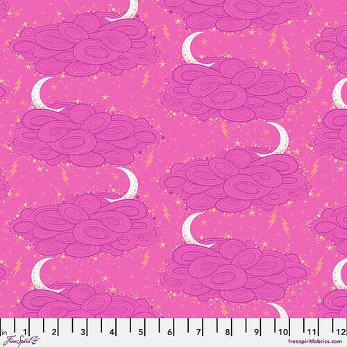 Fabric Remnant - Tula Pink Nightshade (Déjà Vu) Storm Clouds 75cm
