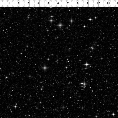 Fabric Remnant- Sci Fi Galaxy Night Sky Stars 55cm