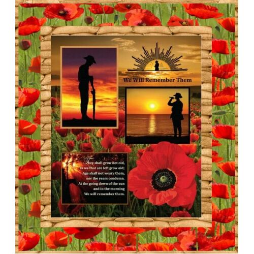 Remembering ANZAC Soldiers Quilt Panel Kit #1