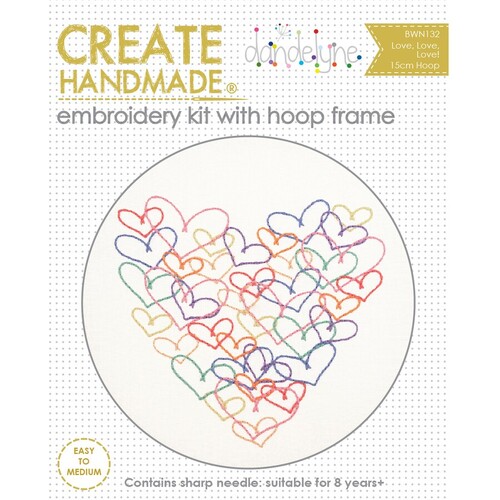 Cross Stitch Kit Hoop Frame Hearts BWN132