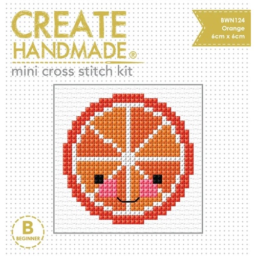 Mini Cross Stitch Kit Happy Orange BWN124