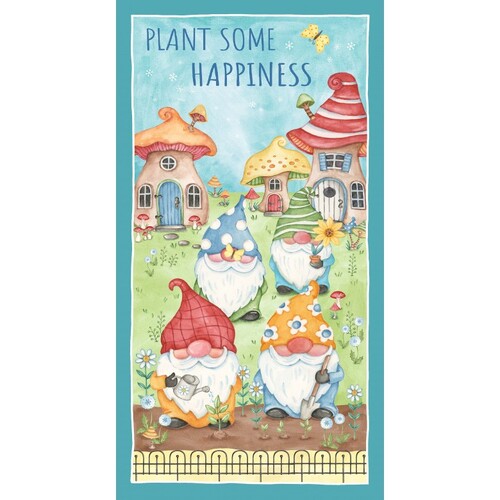 Better Gnomes and Gardens Plant Happiness 24" Panel 11241