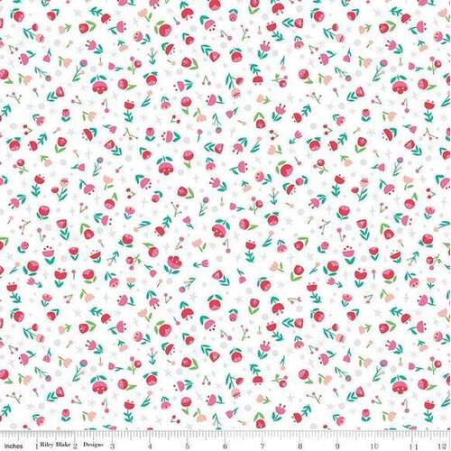 Fabric Remnant - Dorothy's Journey Poppy Floral 42cm