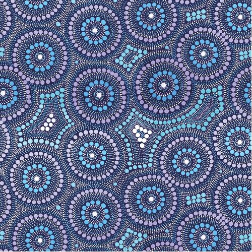 Fabric Remnant-Saltwater Dreamtime Indigenous Art 29cm