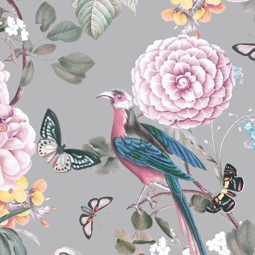 Unrivalled Collection Exquisite Bird Floral Steel 54" Wide DV4008