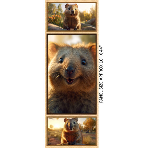 Australian Happy Smiling Quokkas Blocks 16" Panel F