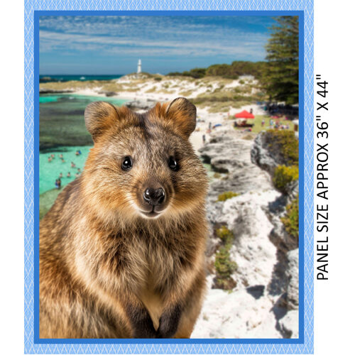 Australian Happy Seaside Whimsy Quokkas 36" Panel B