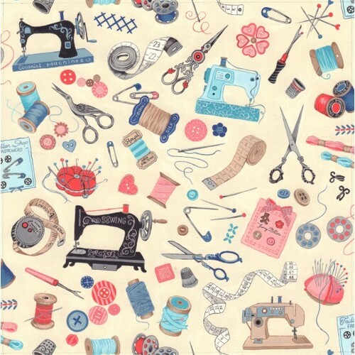 Fabric Remnant -Sew Vintage Sewing Notions 83cm