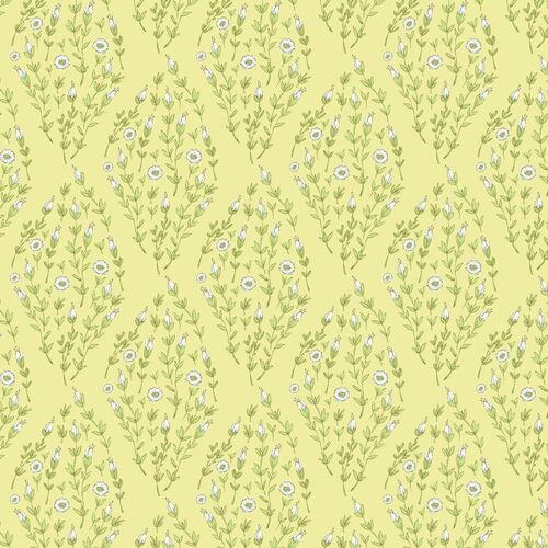 Playful Spring Daisy Floral Diamonds Lemon Yellow DV6342