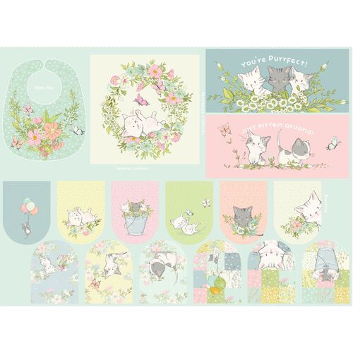 Playful Spring Baby Starter Bibs Bunting Applique Panel DV6336