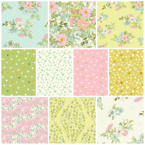 Playful Spring Kittens Floral Fabric Bundle