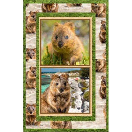 Australian Happy Island Adventure Quokkas Quilt Panel Kit