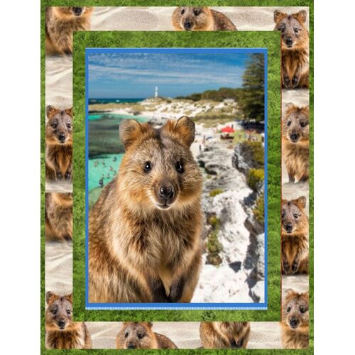 Australian Happy Seaside Quokkas Quilt Panel Kit