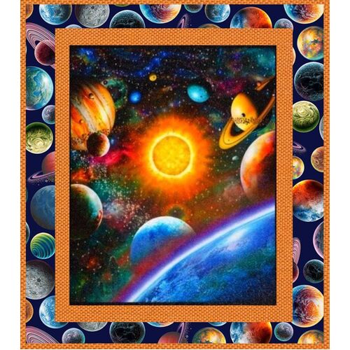 Solar Planets Space Quilt Panel Kit