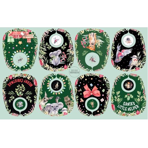 Bush Celebration Aussie Christmas Baby Bibs Panel DV6378