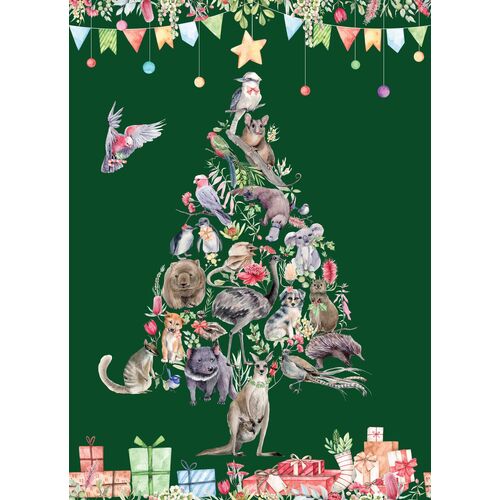 Bush Celebration Aussie Christmas Tree Panel Green DV6372