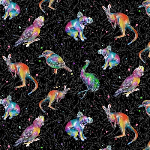 Splash of Colour Australian Animals Black 11820-102