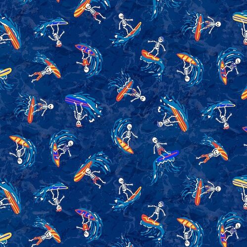 Super Sale Funky Surfing Skeletons Blue TTC1226 