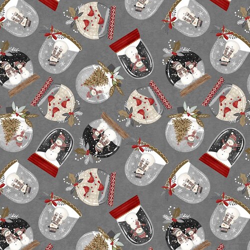 Super Sale Snowmen In Snow Globes Grey TTCD1463