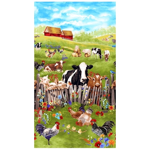 Super Sale Painted Farm Life Animals 24" Panel TTC8062