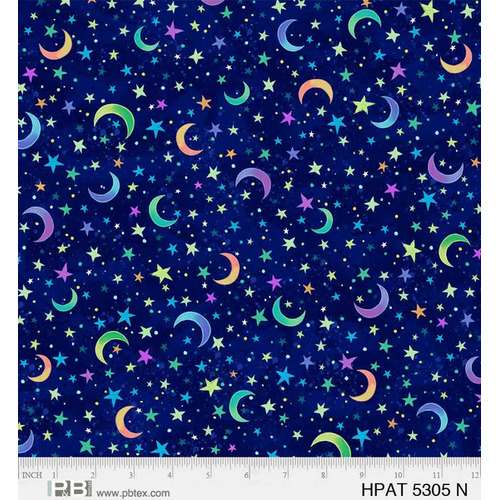 Hootie Patootie Stars Moon Night Blue 5305 N