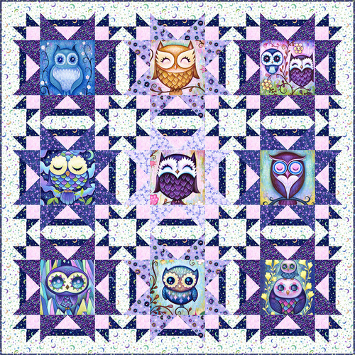 Hootie Patootie Owls Owl Time Quilt Kit #2
