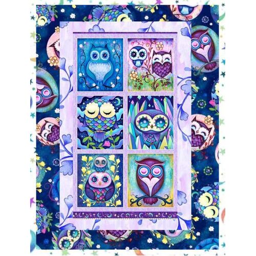 Hootie Patootie Owls Quilt Panel Fabric Kit