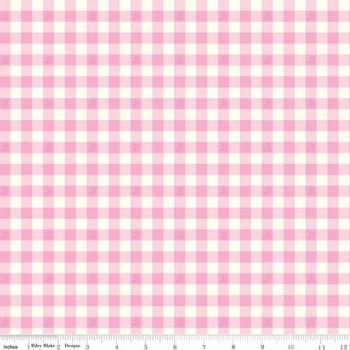 Riley Blake Barbie™ World Logo Gingham Check Pink 15024