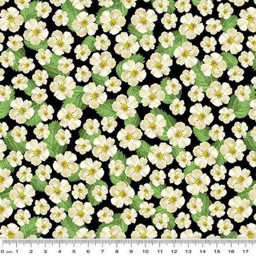 Fabric Remnant -Strawberry Fields Daisies 36cm