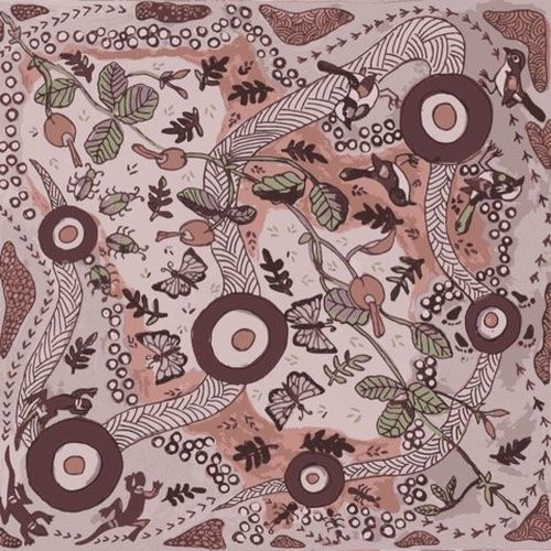 Fabric Remnant -Aboriginal Running Possum 41cm