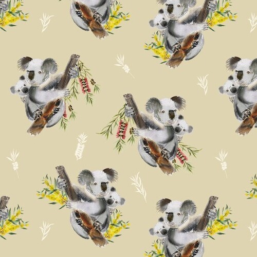 Fabric Remnant - Snuggle Buddies Koalas Joeys 90cm