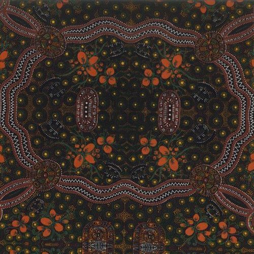 Fabric Remnant -Aboriginal Bush Food Trail 74cm
