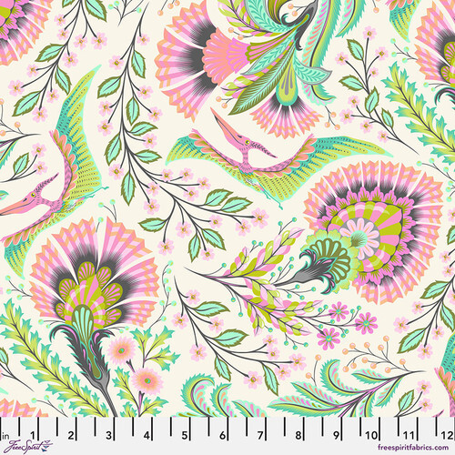 Tula Pink Roar Wing It Pterodactyl Floral PWTP225-BLUSH