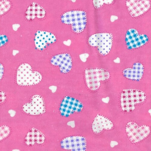 Wincyette Brushed Cotton Flannel Hearts Pink 30440-13